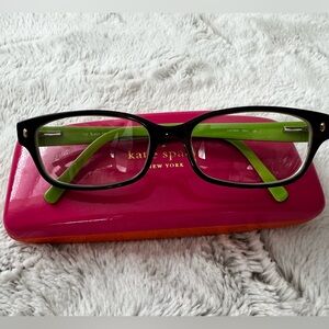 Kate Spade Dark Brown Tortoise and Green Lucyann Eyeglasses